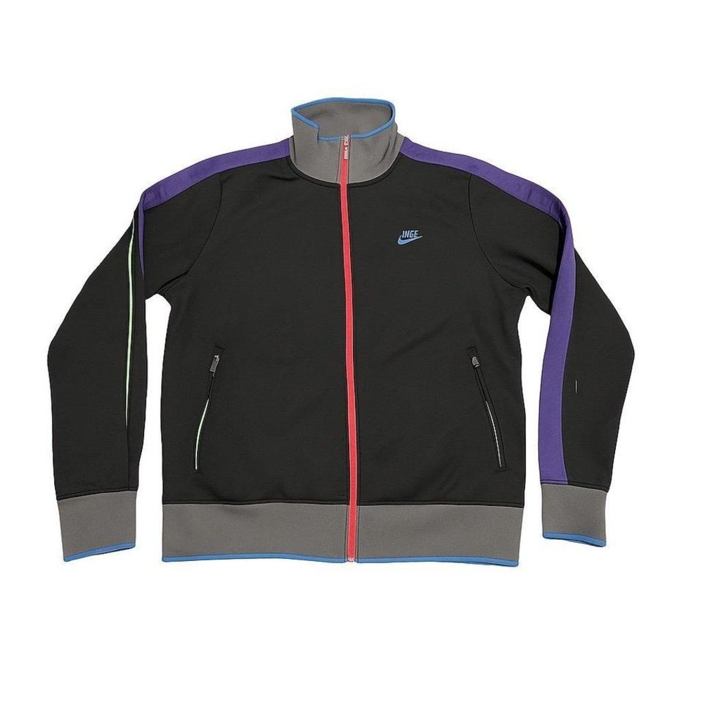 Nike Sportswear Track Jacket Men's Medium – Black Multicolor Trim Full Zip Rare!